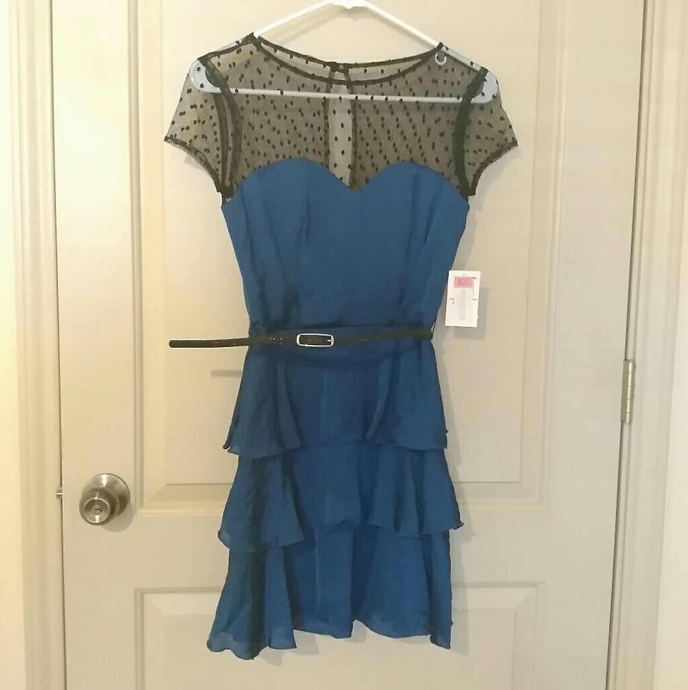 Mini Dress (Navy blue, polka dots,  size 3/4 NEW)